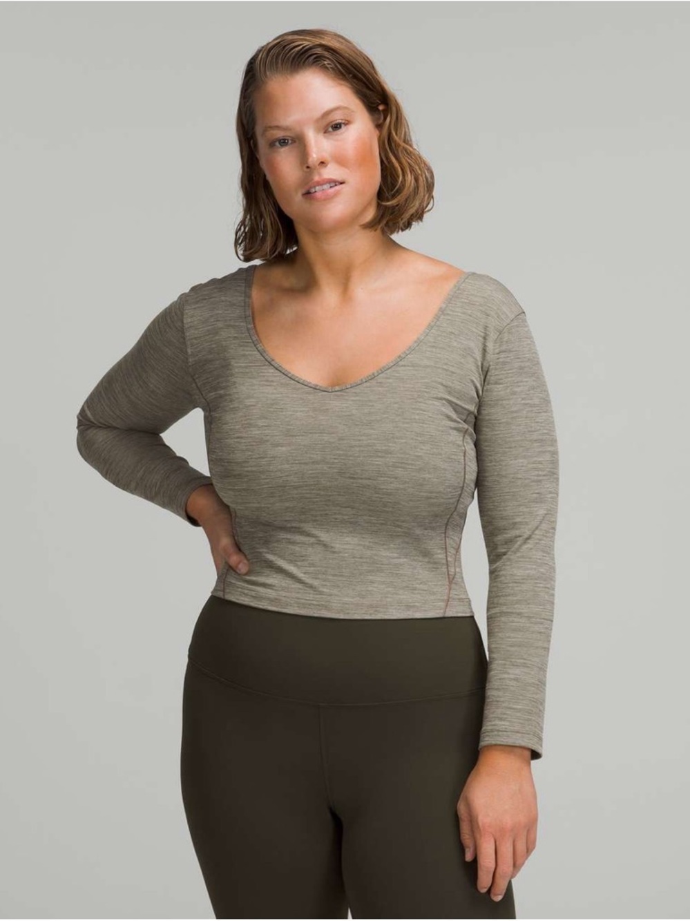 lululemon athletica Align Top Long-Sleeve in Heathered Rover​ size 8